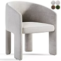 Modern Beige Leisure Chair with Bouclé Fabric Armrests and Square Legs