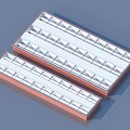 Linear Light Fixture Combination With Red Frame White Grille And Two Piece Design