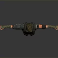 Game And Movie Tactical Character With Green Vest Mask Orange Arm Guards And Camouflage Pants