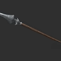 Classic Medieval Spear Featuring Sharp Metal Spearhead And Wooden Shaft