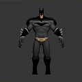Batman 3D Model Character With Classic Black Cape Gray Suit And Yellow Belt