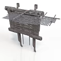 Heavy Duty Industrial Metal Equipment with Grid Platform and Support Legs