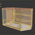 Wooden Pet Cage With Transparent Panels Interior Platforms And Feeding Bowl