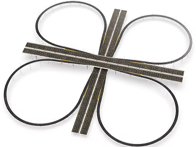 Modern Road Interchange with Circular Ramps and Multi Lane Traffic Infrastructure 3d model