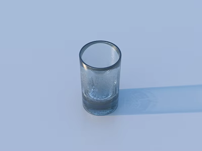 Frosted Transparent Glass Cup With Simple Design For Daily Home Drinking Use 3d model