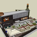 Iconic Tower Commercial Street With Modern Design Billboards And Retail Stores