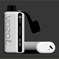 VOZOL White Portable Device With Black Cap And Charging Port Design Features