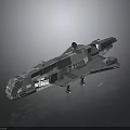 Futuristic Cosmic Spaceship 3D Model With Detailed Structure And Aerodynamic Design