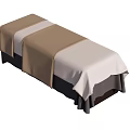 Comfortable Massage Bed with Brown Beige Cover and Black Sturdy Frame 3d model