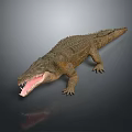 Realistic Crocodile Reptile With Open Mouth Sharp Teeth And Scaly Skin Texture