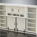 White Storage Cabinet with Shelves Modern Design Multiple Drawers and Open Shelving