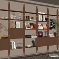 Modern Middle Ancient Bookshelf Storage Bookshelf Decorative Shelf Bookcase Ornaments Combination 3d model