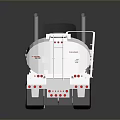 Black Cab White Tanker Truck With Multiple Wheels On Gray Background Showcasing Reflection Effect