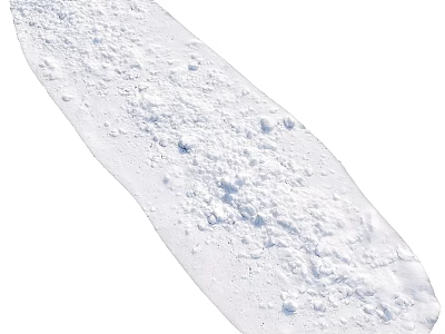 Winter Garden Landscape With Snowy Uneven Ground And Natural Footprints Traces 3d model