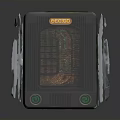 Modern Electric Heater With Black Design Green Indicator Lights Orange Logo And Ventilation Grilles