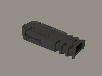 Black Industrial Mechanical Part With Structured Design And Connection Features 3d model