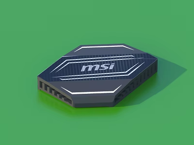 Sleek MSI Laptop Cooling Pad With Hexagonal Design And Ventilation Holes For Daily Use 3d model