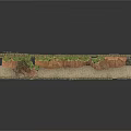 Modern Landscape Retaining Wall Design With Green Vegetation And Stone Pathway