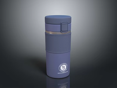Blue Stainless Steel Vacuum Insulated Mug With Leak Proof Lid And Textured Surface 3d model