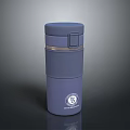 Blue Stainless Steel Vacuum Insulated Mug With Leak Proof Lid And Textured Surface