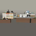 Cashier Counter Front Desk Reception Desk 3d model