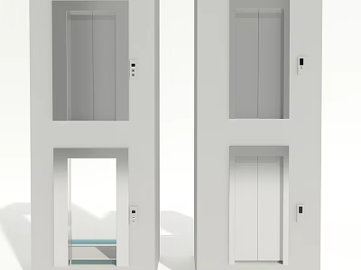 Modern Public Facility Double Elevators With Sleek Design And Functional Doors 3d model