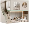 Modern Stylish Kids Bunk Bed With Storage Stairs And Cozy Large Padded Sleeping Area