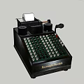 Vintage Office Appliance with Green Key Panel and Paper Roll Design for Traditional Workspace Use