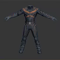 Stylish Black Orange Bodysuit With Logo Gloves And Boots For Daily Use