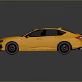 Yellow Sports Car With Black Roof Sleek Design And Rear Spoiler