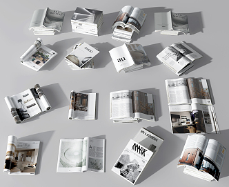 Modern Magazine Books 3d model