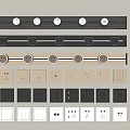 Modern socket switch socket combination 3d model
