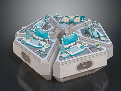 Advanced Industrial Equipment With Modular Operation Stations And Transparent Control Panels 3d model