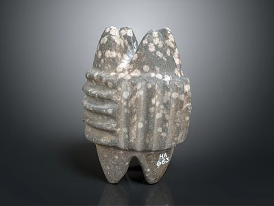 Handcrafted Stone Sculpture With Textured Surface And Natural Pattern Design 3d model