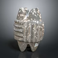 Handcrafted Stone Sculpture With Textured Surface And Natural Pattern Design 3d model