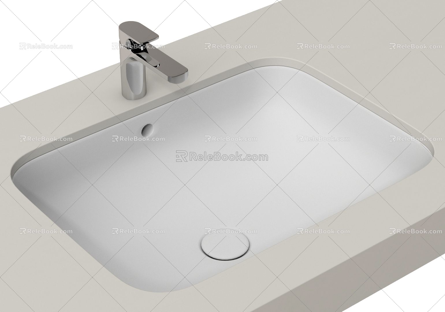 wash basin wash basin faucet 3d model