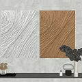 Gray And Brown Textured Decorative Paintings On Light Wall For Interior Decor 3d model