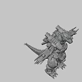 Game And Movie Character Featuring Mechanical Silver Armor And Arm Mounted Weapons