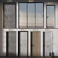 Modern Hinged Bedroom Door Designs With Various Materials And Styles 3d model