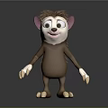 Cartoon Hedgehog Game Character With Big Eyes Brown Body And Clawed Limbs