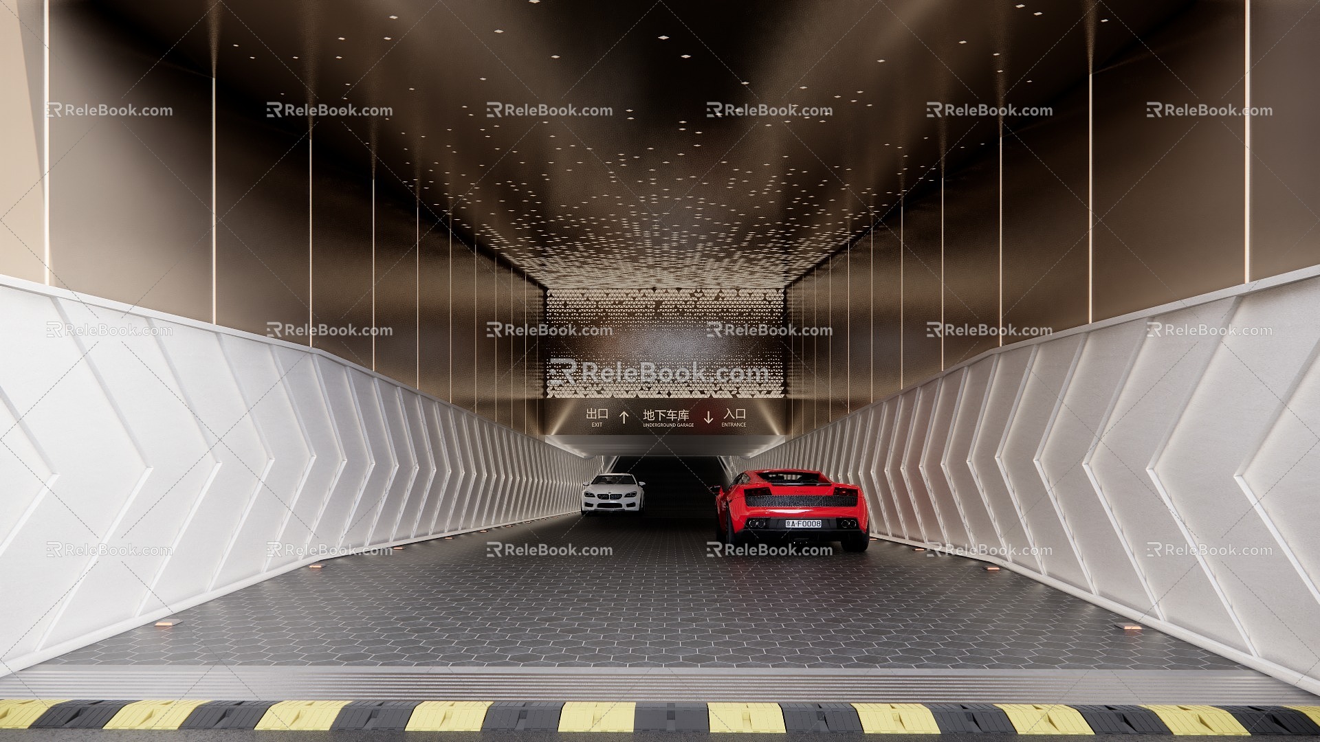 Modern Parking Underground Parking Garage Parking Entrance 3d model