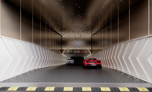 Modern Parking Underground Parking Garage Parking Entrance 3d model