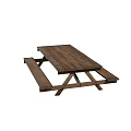 Rustic Wooden Picnic Table And Bench Set For Outdoor Garden Use
