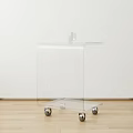 Modern Transparent Acrylic Side Table With Wheels For Living Room Interior Decor 3d model