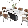 Modern Dining Table and Chair Combination Dining Table and Chair 3d model