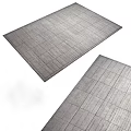 Modern Gray Square Rugs With Grid Pattern Soft Texture For Home Decor 3d model