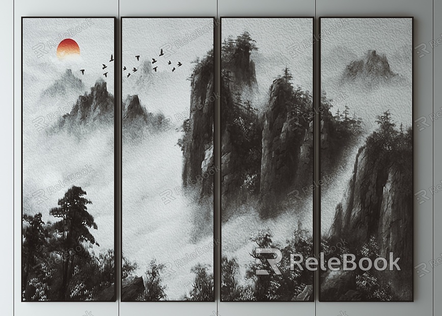 New Chinese Landscape Painting Decorative Painting model