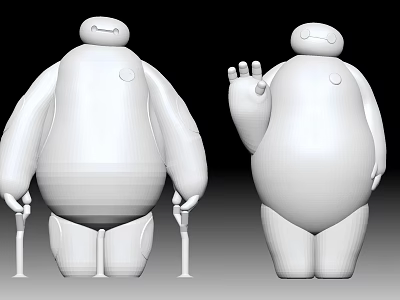 Smart Robot Design Featuring Rounded Shape And Friendly Waving Posture In White 3d model