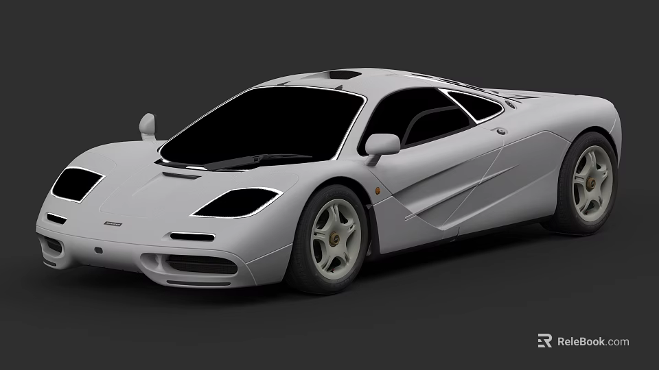 White Sports Car With Sleek Aerodynamic Design Black Windows And Alloy Wheels 3d model 