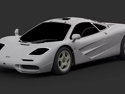 White Sports Car With Sleek Aerodynamic Design Black Windows And Alloy Wheels 3d model